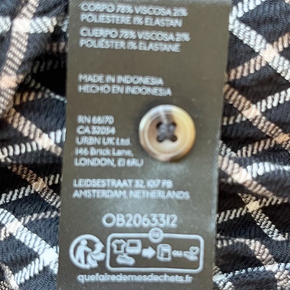 Anthropologie Pilcro Hadley Oversized Plaid Button Up Shirt Womens Medium Black - Picture 8 of 11